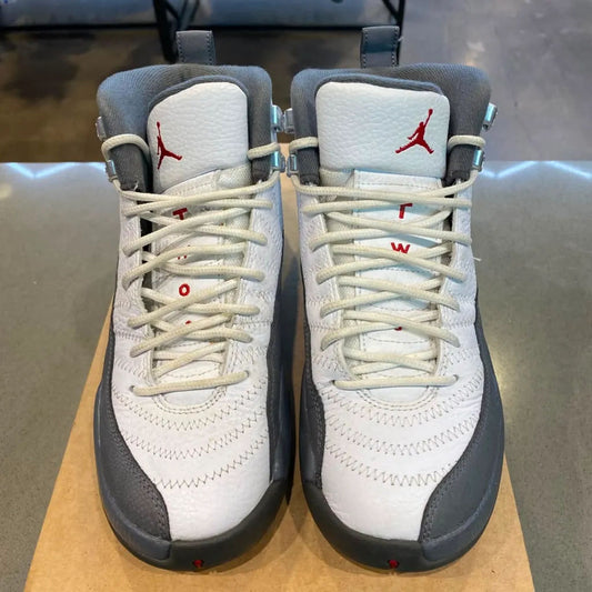 Jordan 12 Retro White Dark Grey (GS) Size 6Y 153265-160 - Pre-Owned (Replacement Box)