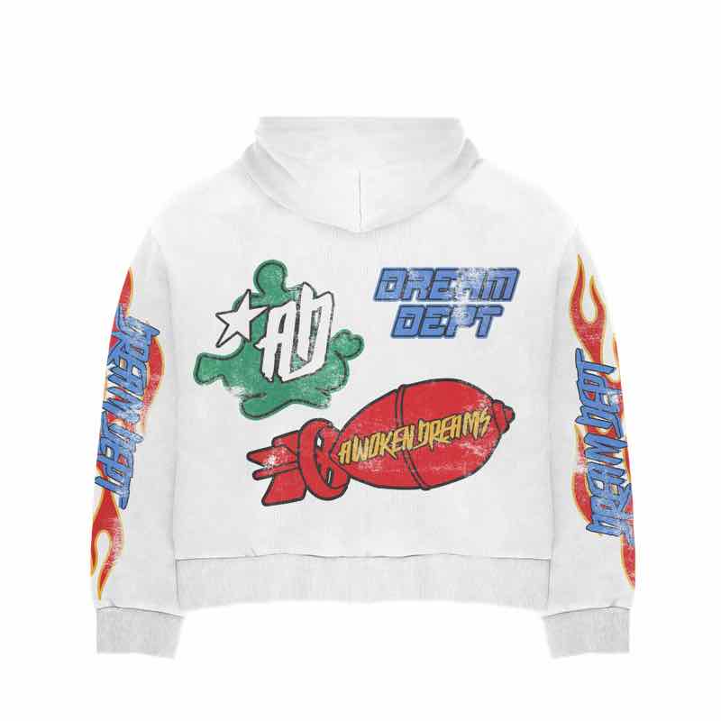 Awoken Dreams Dept White Zip Up Hoodie