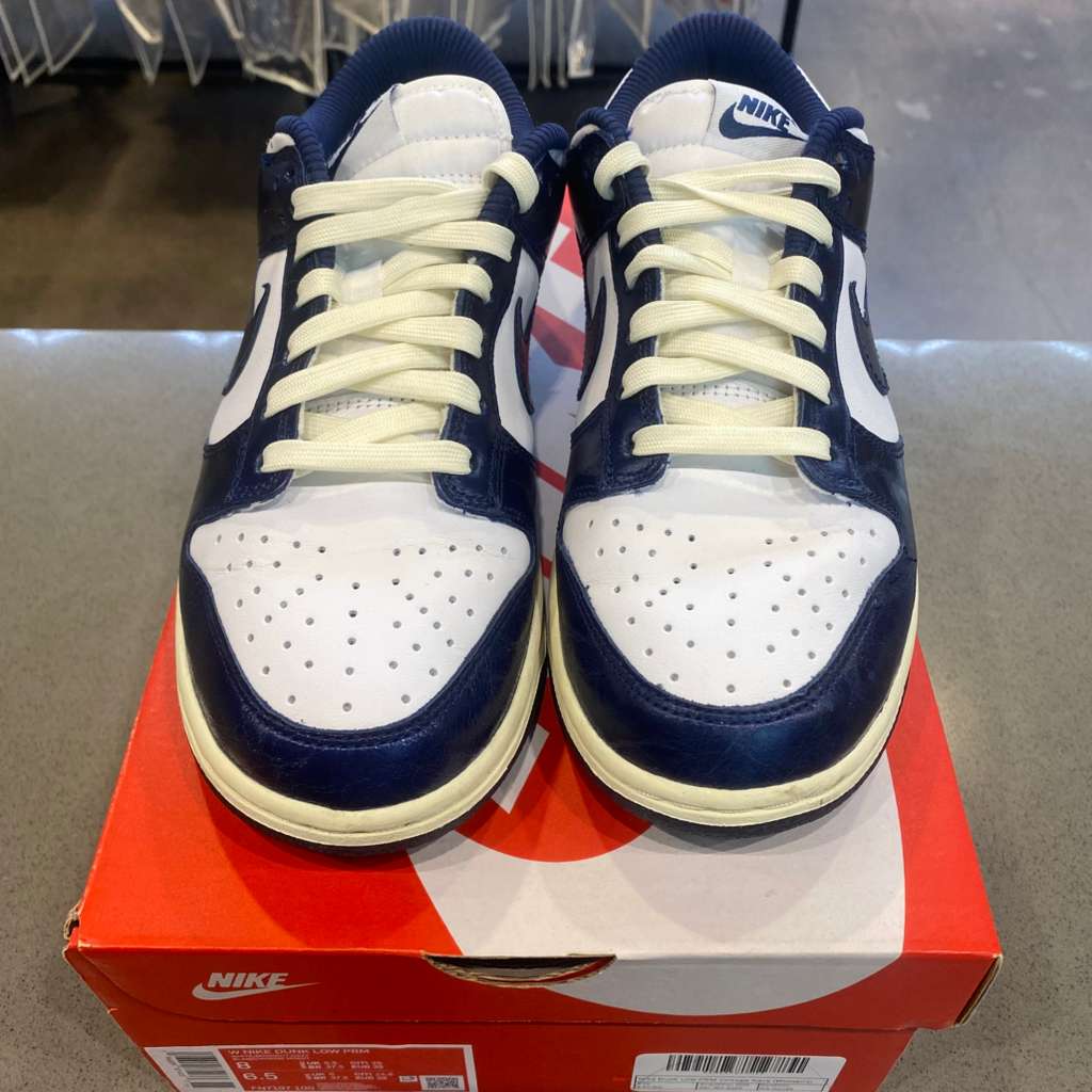 Nike Dunk Low PRM Vintage Navy (Women's) Size 8W FN7197-100 - Pre-Owned