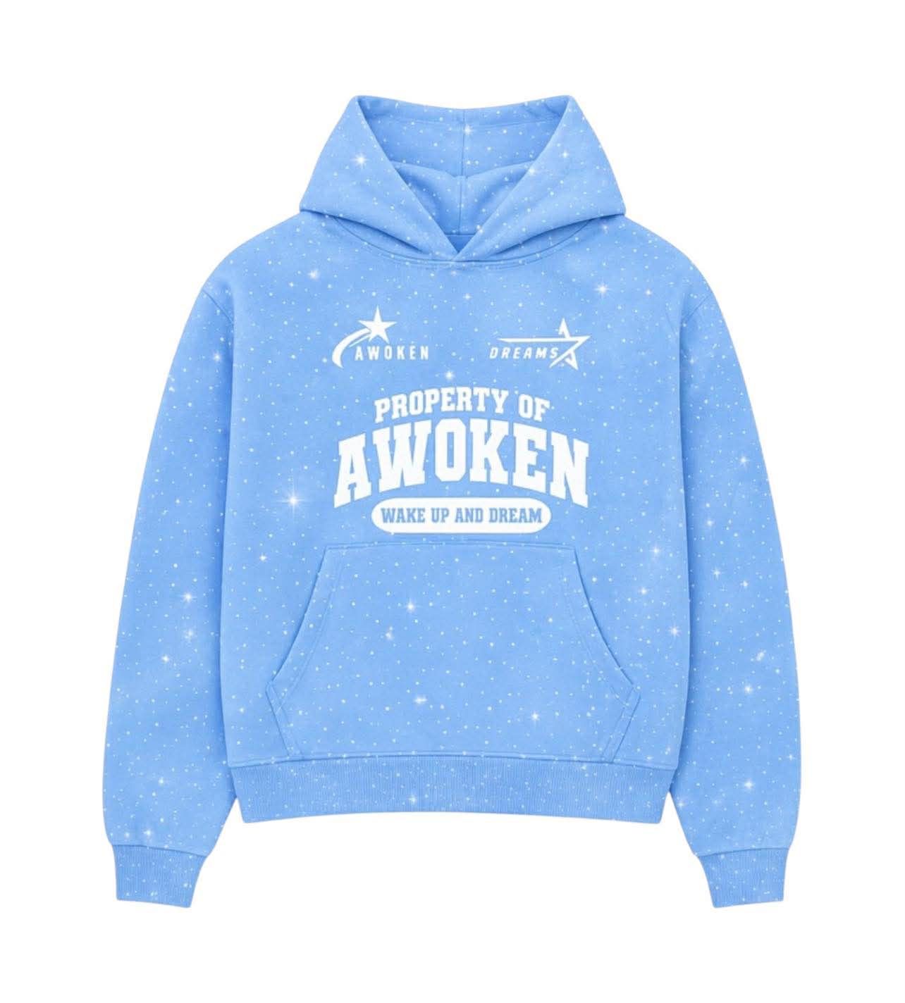 Awoken Dreams Rhinestone UNC Blue Hoodie