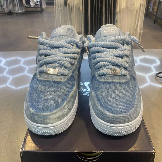 Nike Air Force 1 Low Ja Morant Denim Light Armory Blue Size 8 IQ9773-400 - Pre-Owned
