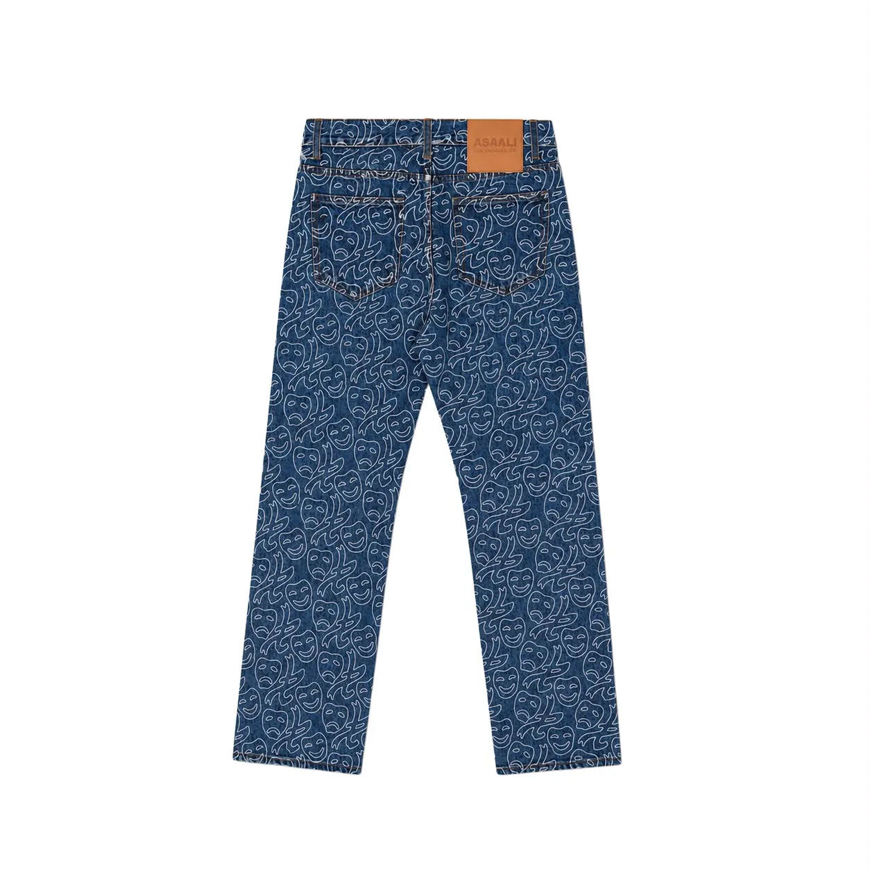 Asaali Laugh Now Cry Later All Over Print Denim Jeans