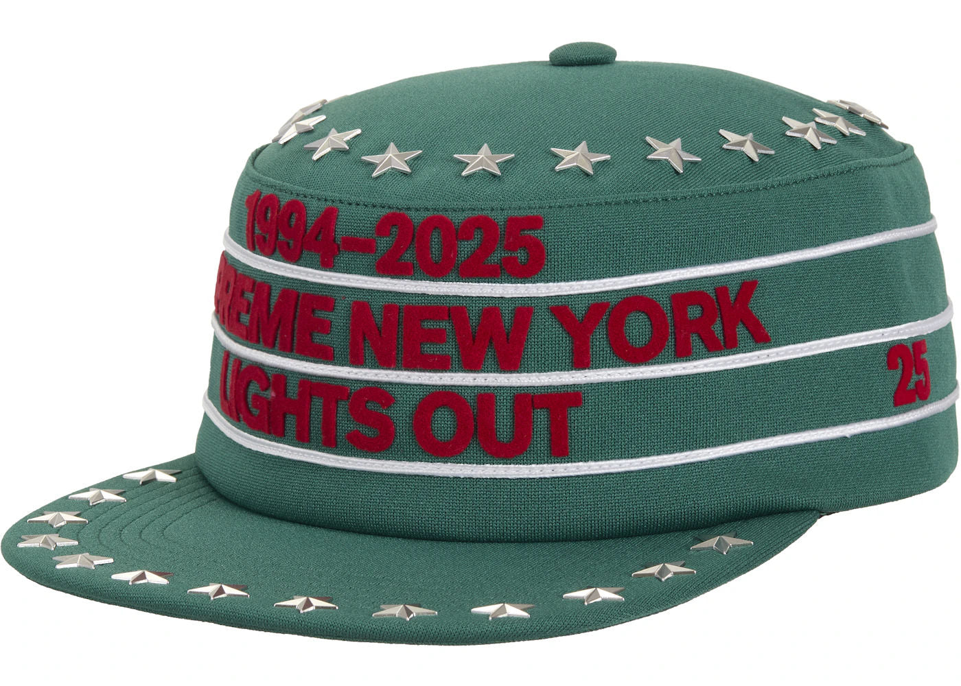 Supreme Stars Studded Pillbox Hat Green