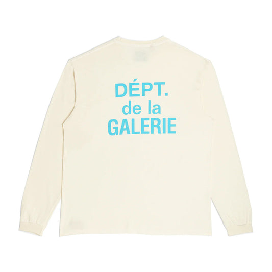 Gallery Dept. De La GALERIE L/S Pocket T-Shirt Cream/Light Blue