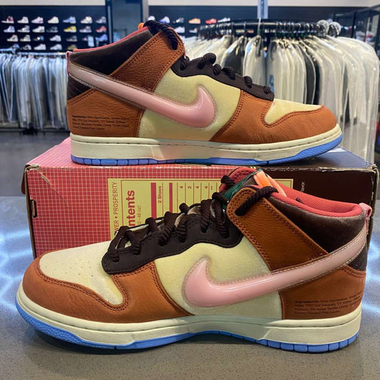 Nike Dunk Mid Social Status Free Lunch Chocolate Milk Size 10 DJ1173-700 - Pre-Owned