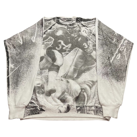 Vintage NFL LA Raiders AOP Crew Neck Sweatshirt - Used/Worn