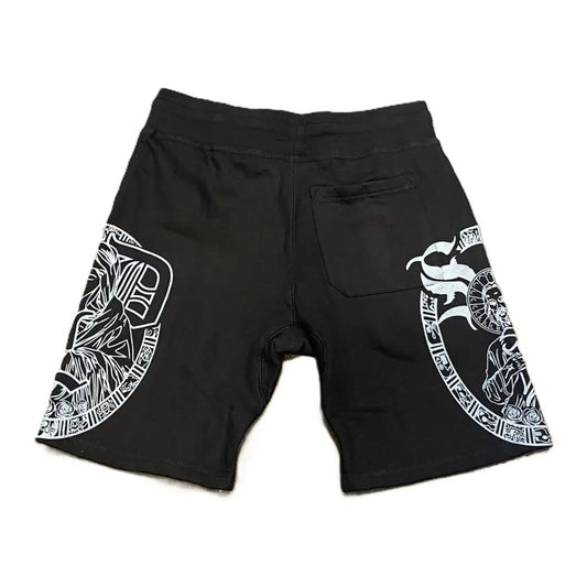 SDL Virgin Mary/San Judas Shield Logo Sweatshorts Black/White