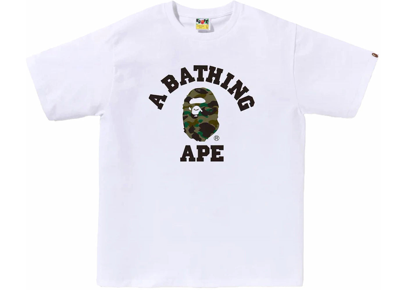 BAPE 1st Camo College Tee White/Green