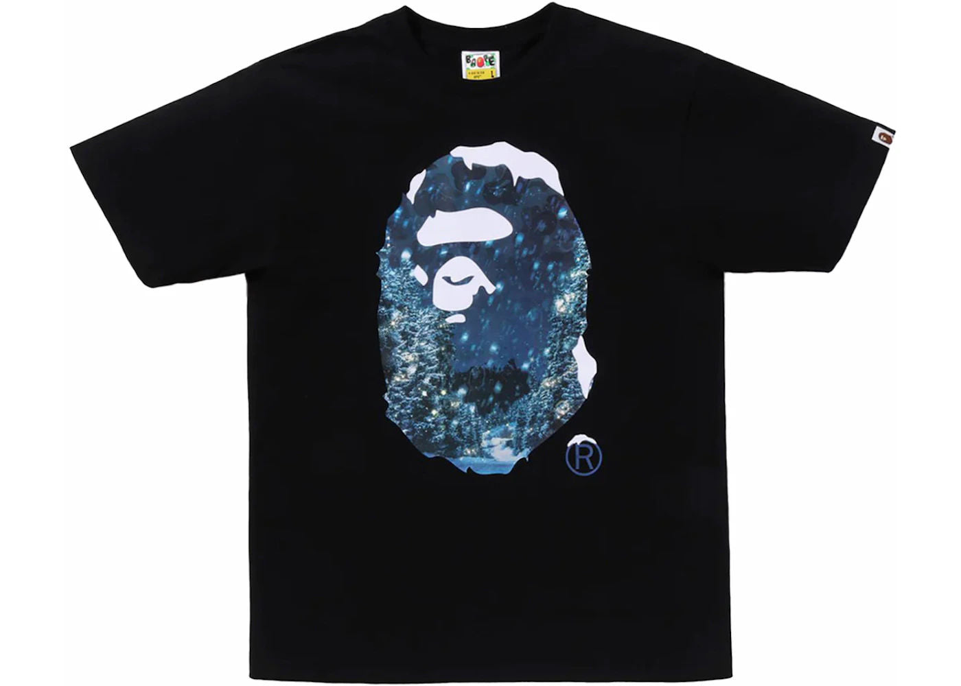 BAPE Christmas Photo Ape Head Tee Black