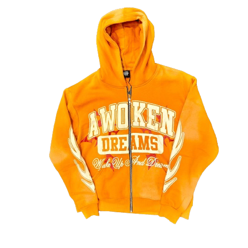Awoken Dreams Orange Zip Up Hoodie
