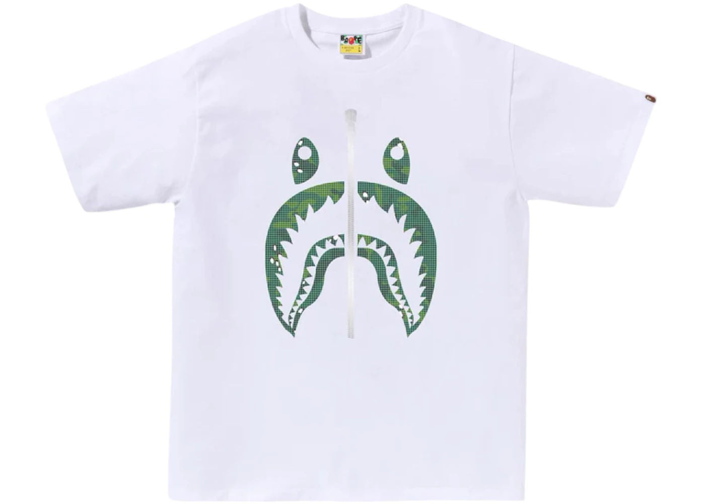 BAPE Bitmap Shark Tee White