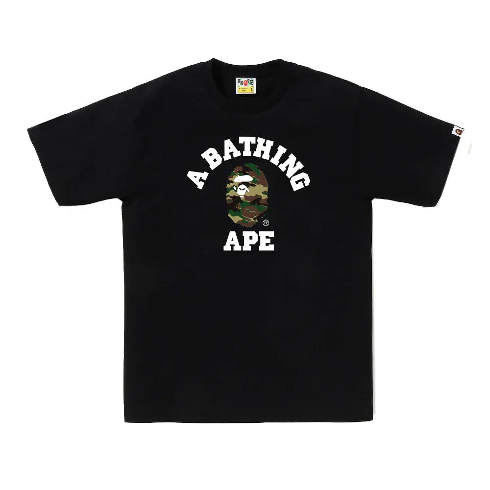 BAPE Glitch Woodland Camo College Tee Black/Green