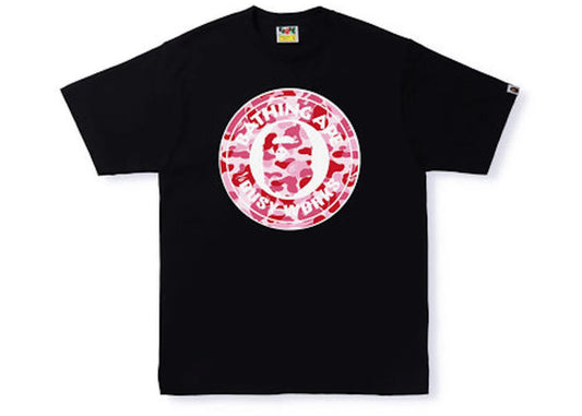 BAPE ABC Camo Single Color Busy Works Tee Black Pink
