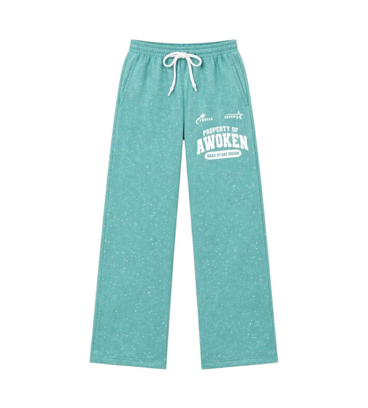 Awoken Dreams Rhinestone Teal Sweats