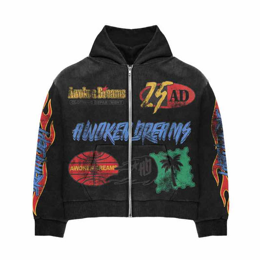 Awoken Dreams Dept Black Zip Up Hoodie