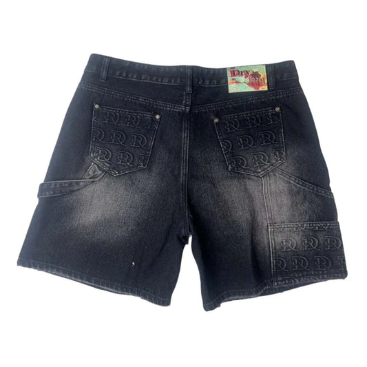 Dry Rot DR Stamped Cargo Short Black