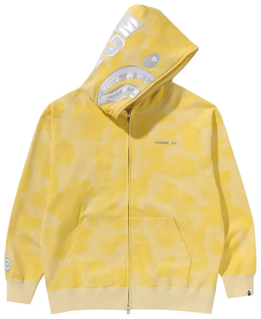 BAPE Ink Camo Shark Zip Hoodie Yellow