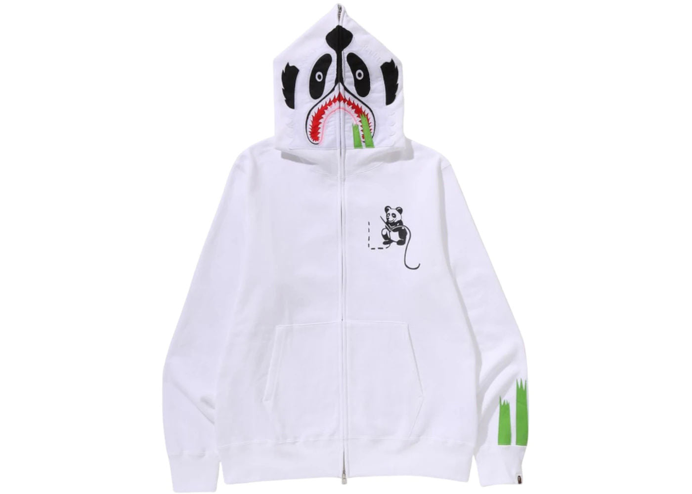 BAPE Panda Full Zip Hoodie White