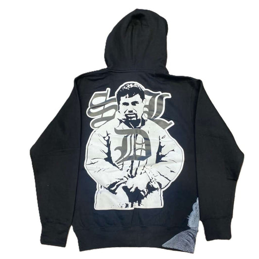 SDL Benjamin White Chapo Rhinestone Zip Up Hoodie Black