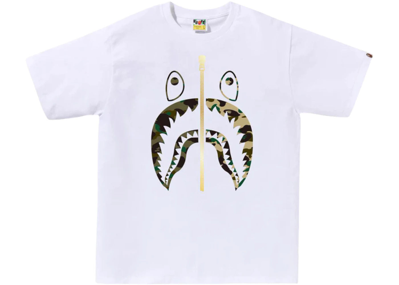 BAPE 1st Camo Separate Shark Tee White