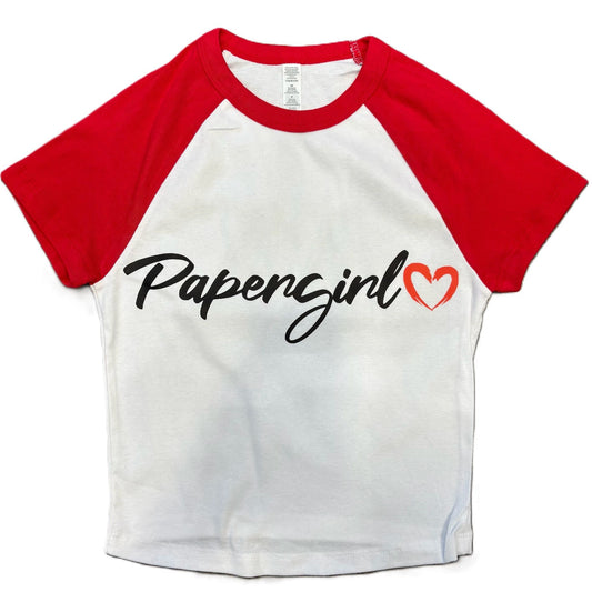 Red Papergirl Crop Tee
