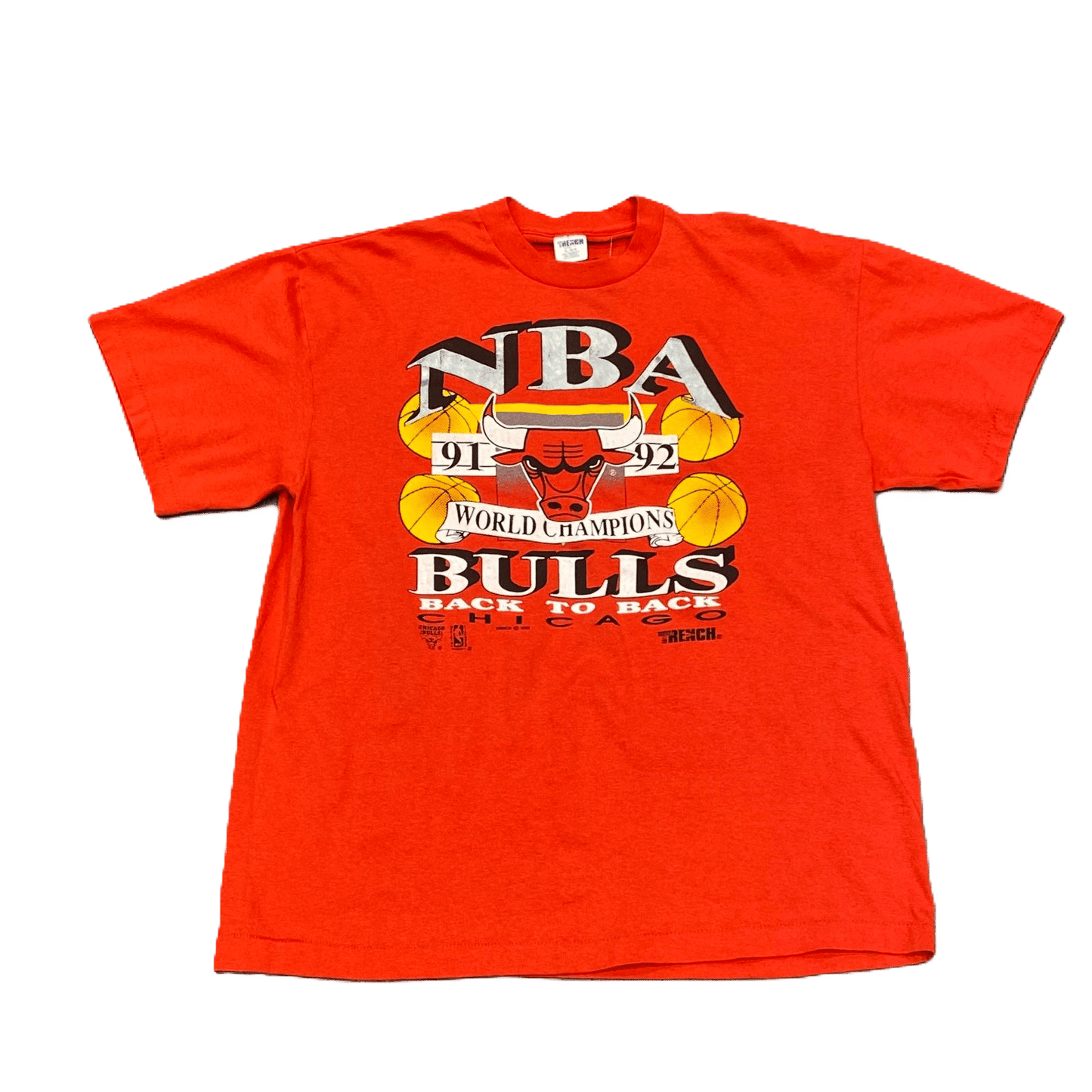 1992 Nba Chicago Bulls Back To Back Champions T Shirt - Used/Worn