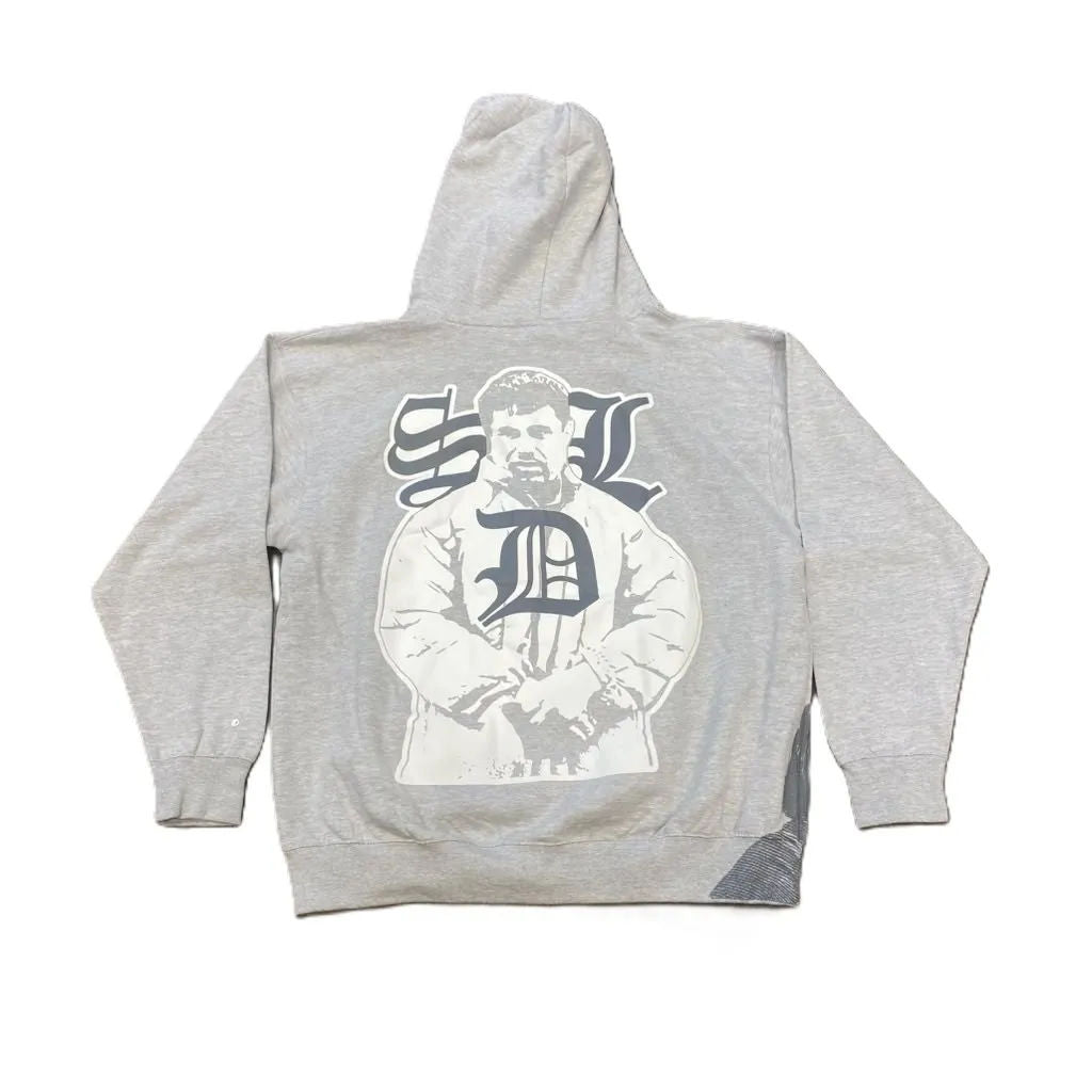 SDL Crown Benjamin White Chapo Zip Up Hoodie Grey