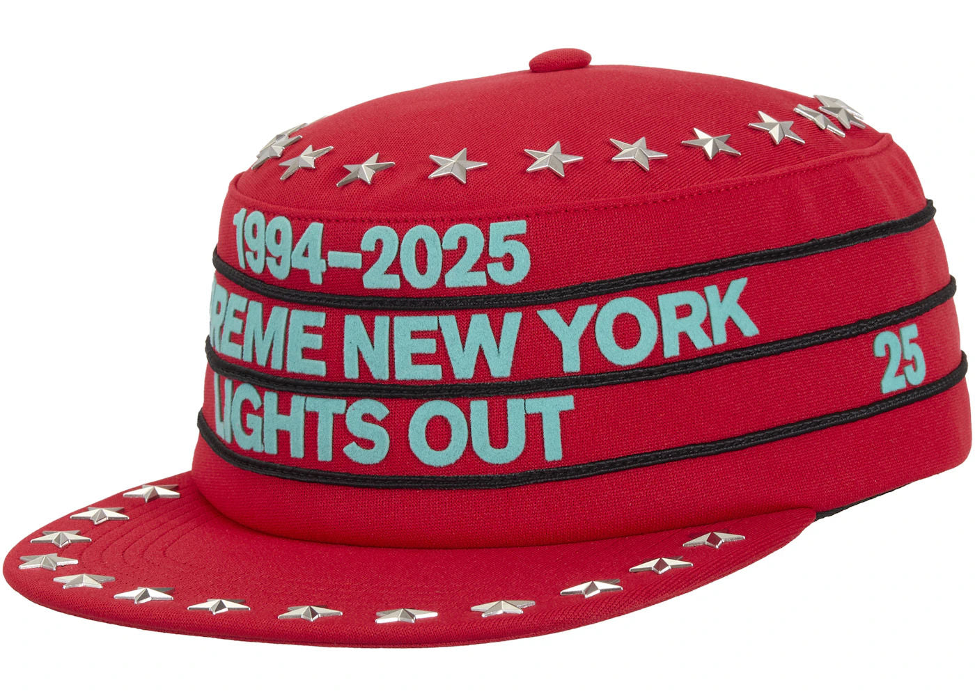 Supreme Stars Studded Pillbox Hat Red