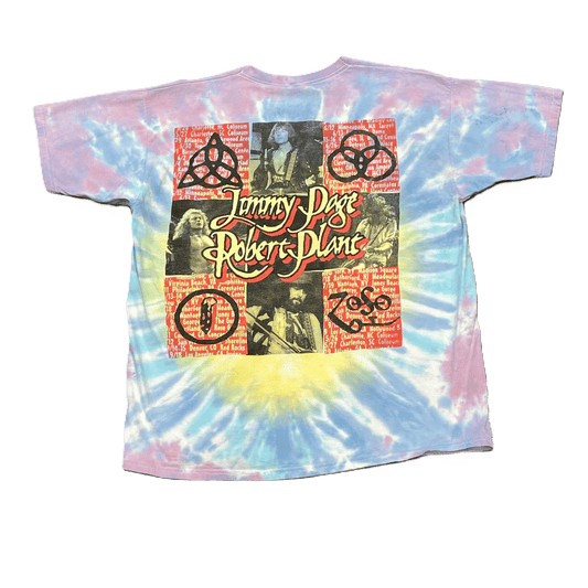1998 Jimmy Page & Robert Plant Tour Tie-Dye Band T-Shirt - Used/Worn