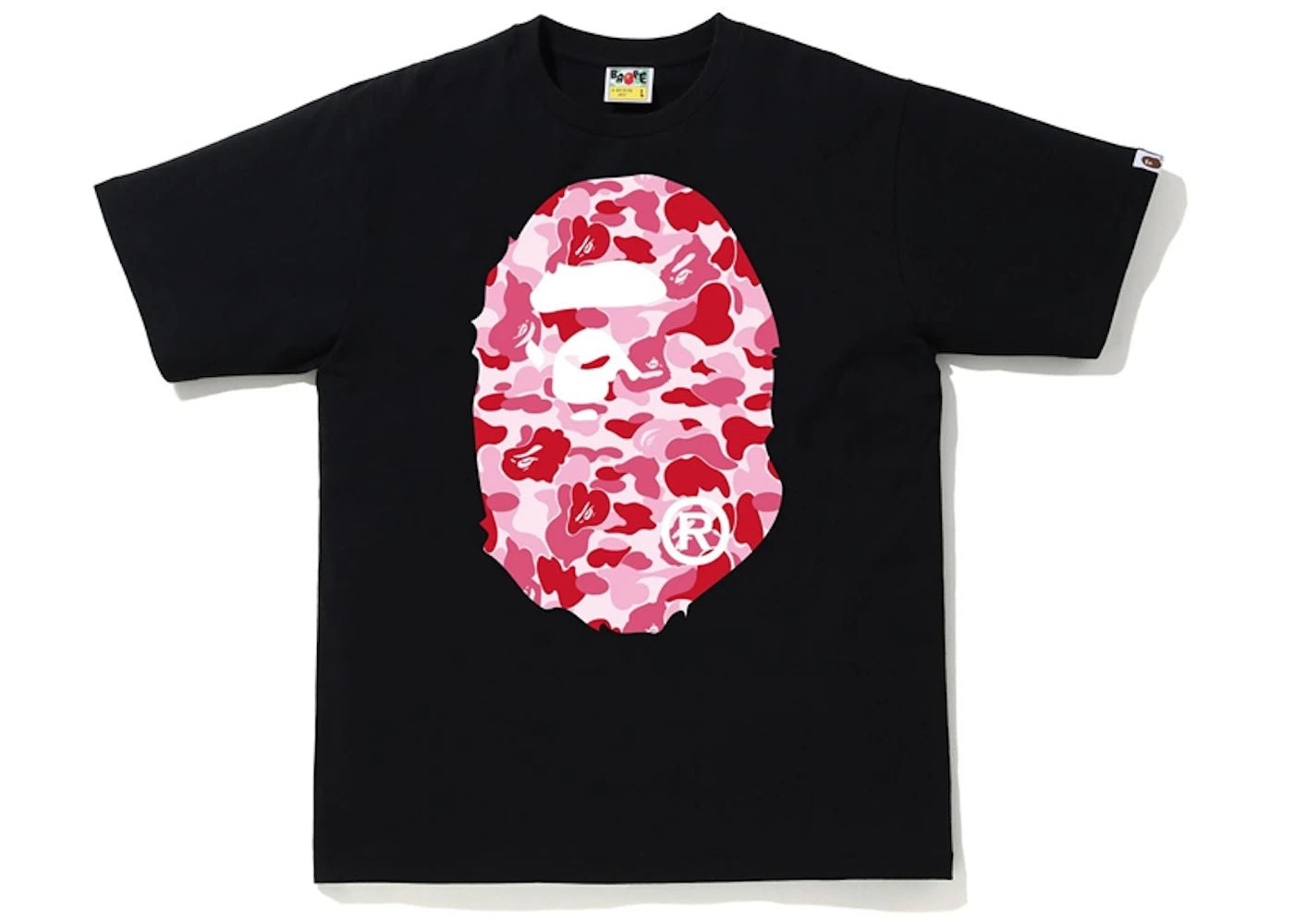 BAPE ABC Camo Big Ape Head Tee Black/Pink