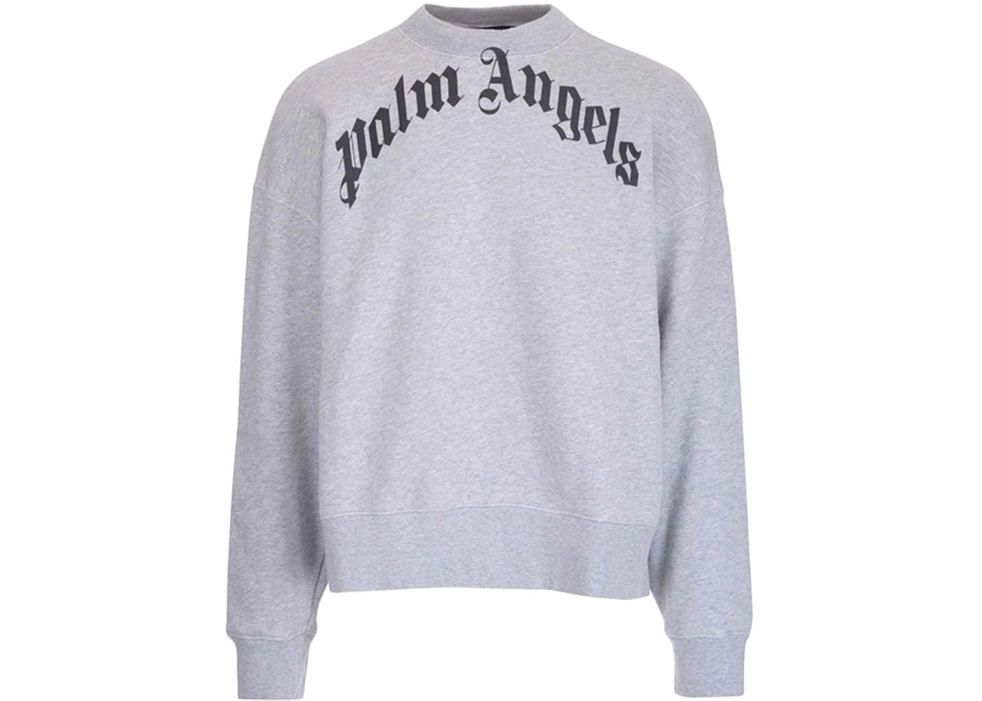 Palm Angels Curved Logo Sweatshirt Grey/Black