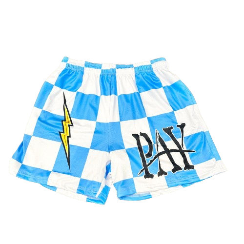 Pay Checkered Shorts Baby Blue