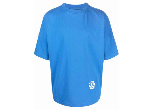 Palm Angels Logo-Print Oversized T-shirt Royal Blue/White