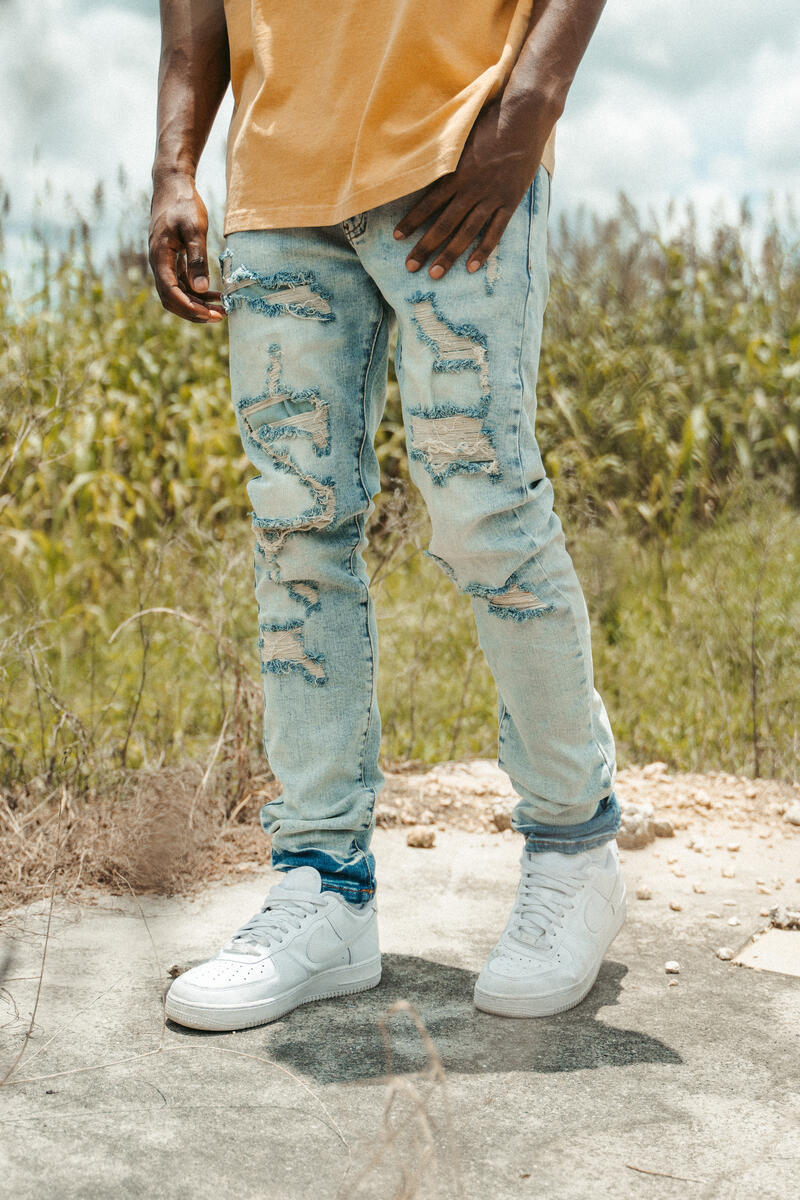 Two Tone Tears Jeans