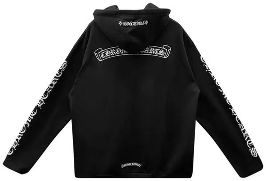 Chrome Hearts Scroll Logo Zip Up Hoodie
