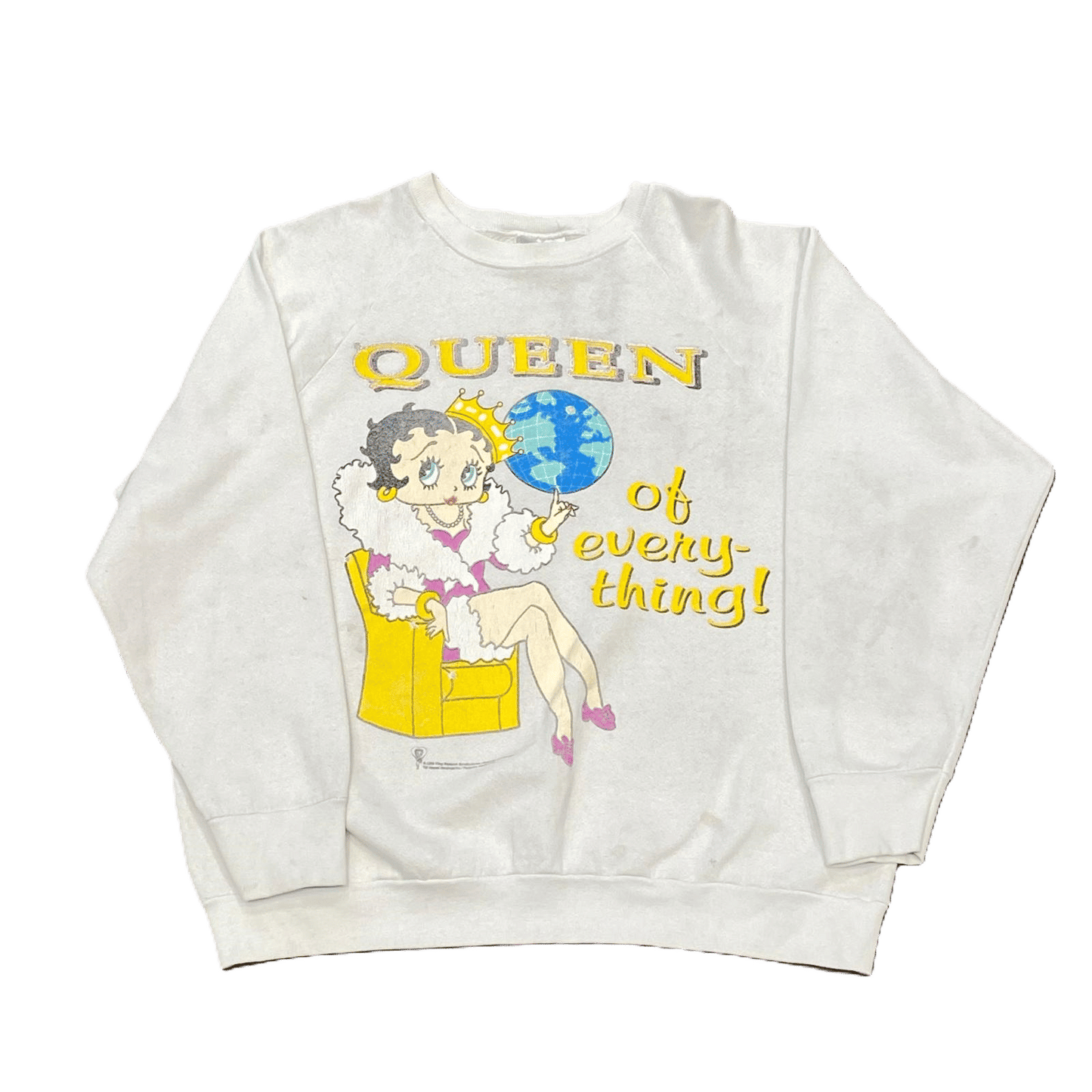 Vintage Queen of Everything! Betty Boop Crew Neck Sweatshirt - Used/Worn