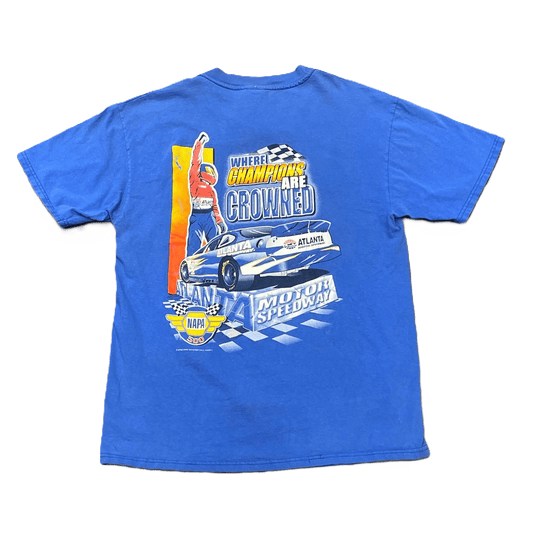 90S Atlanta Motor Speedway Napa 500 Racing Blue T Shirt - Used/Worn