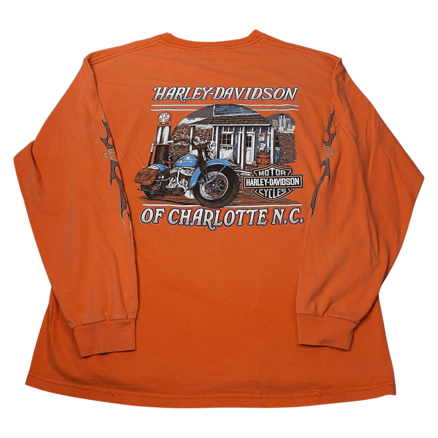 Vintage 2003 Harley-Davidson Charolette North Carolina Long Sleeve T-Shirt - Used