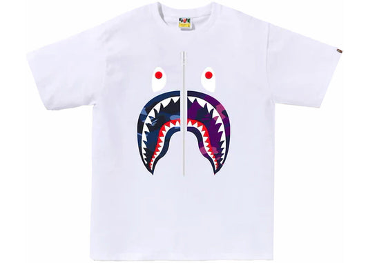BAPE ABC Camo Rebuild Shark Tee White/Blue