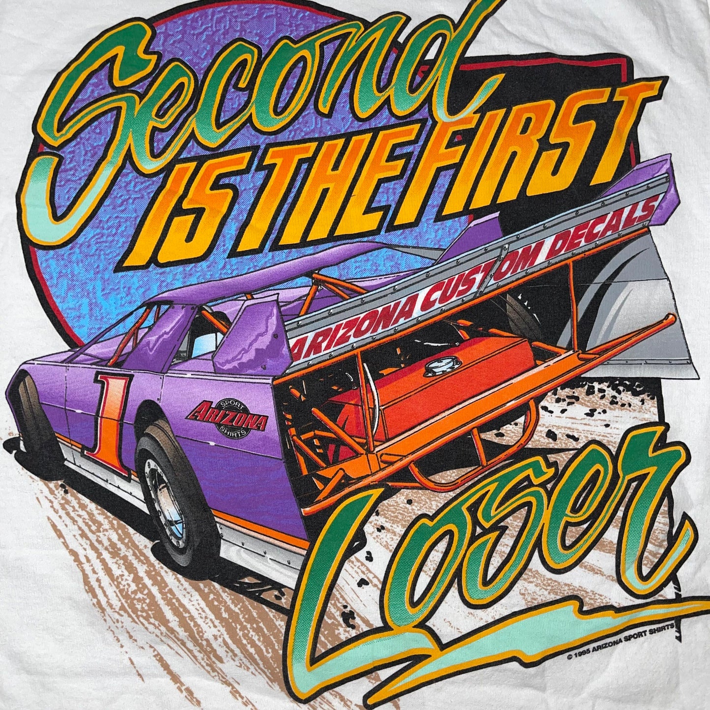 90s Second Is The First Loser Racing T-Shirt - Used/Worn