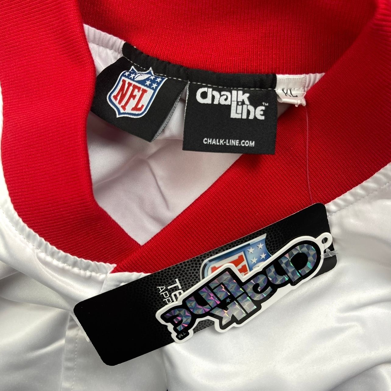 NFL San Francisco 49ers Chalk-Line Varsity Satin Jacket