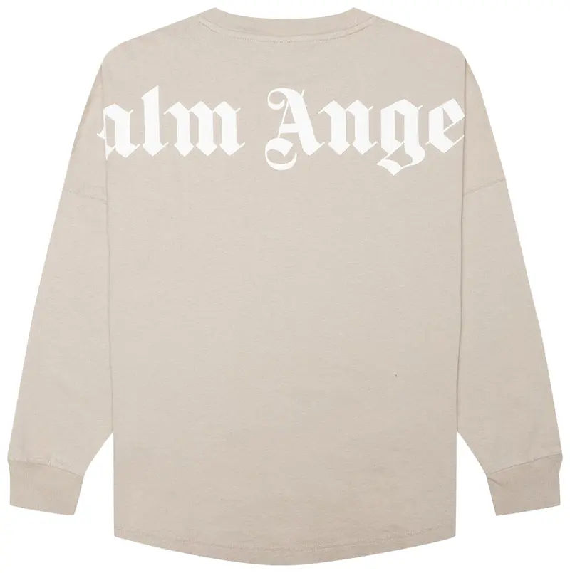 Palm Angels Classic Logo Over Long-Sleeve Tee 'Beige/White'