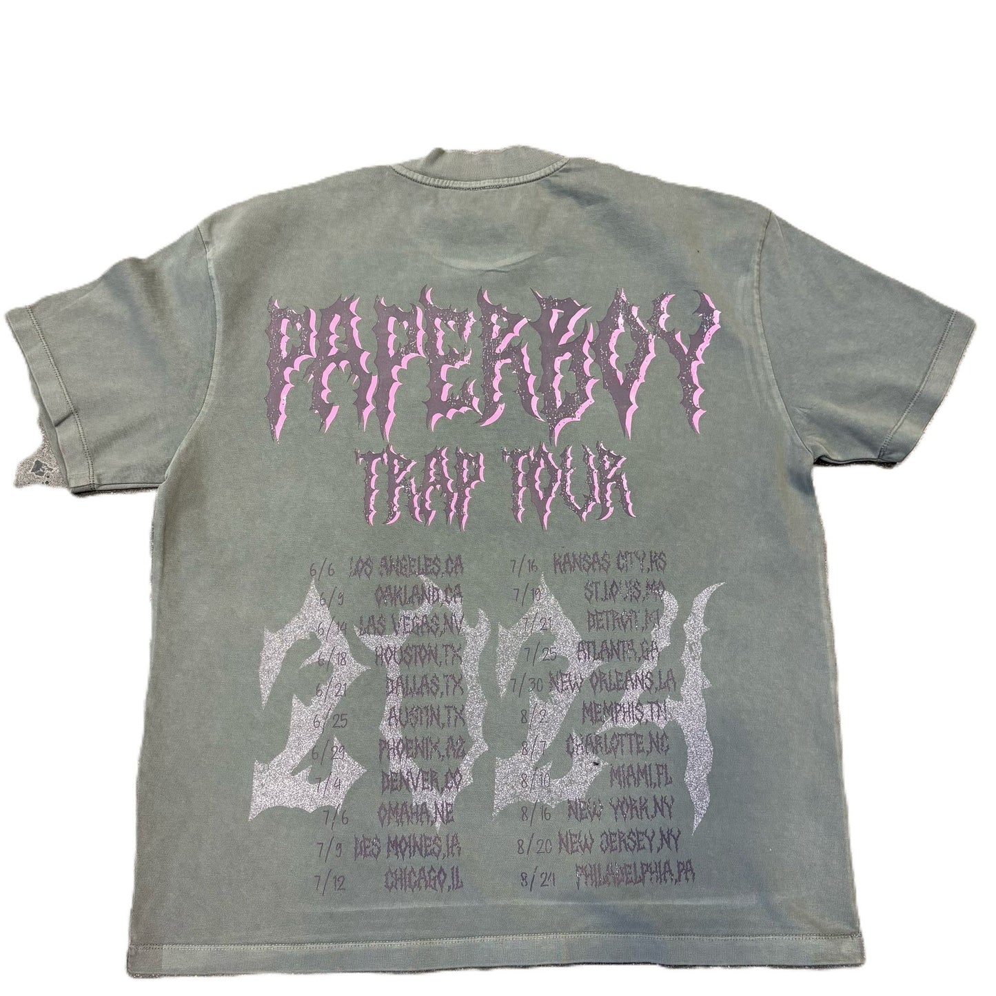 Paperboy Trap Tour Tee Gray