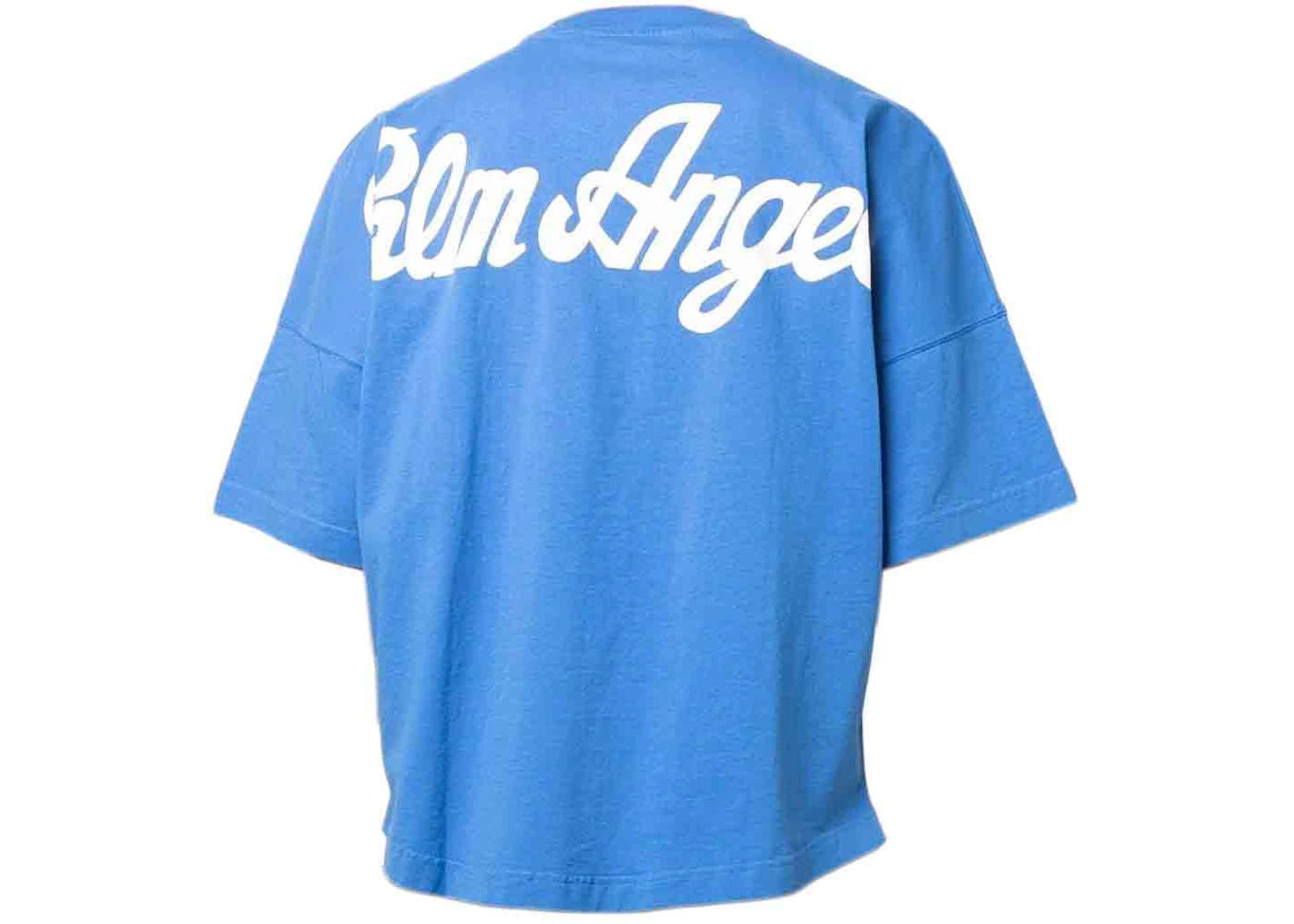 Palm Angels Logo-Print Oversized T-shirt Royal Blue/White