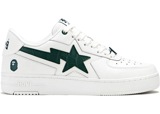 A Bathing Ape Sta Icon #1 White Green Croc
