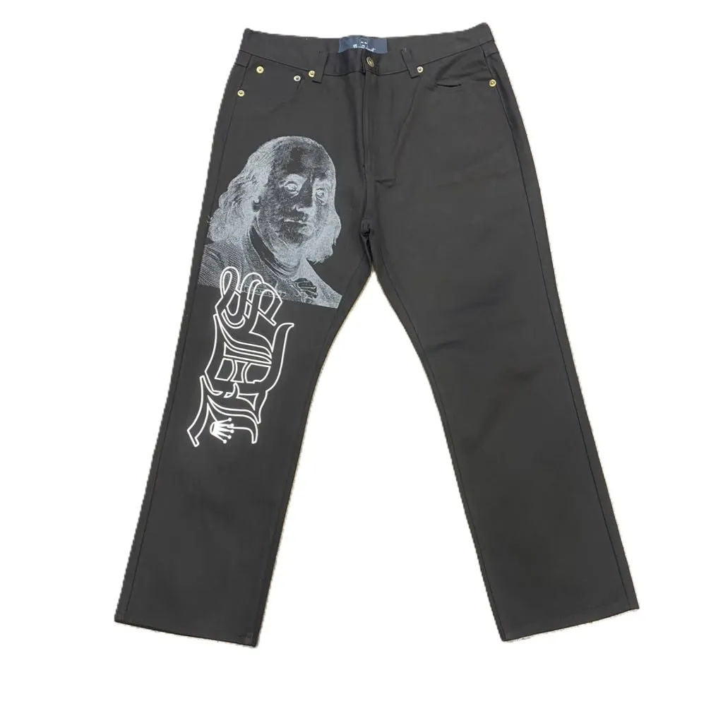 SDL White Benjamin White Script Side Crown Black Jeans