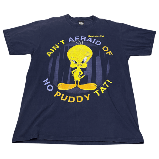 Vintage 1996 Tweety Bird "Ain't Afraid Of No Puddy Tat!" T-Shirt - Used