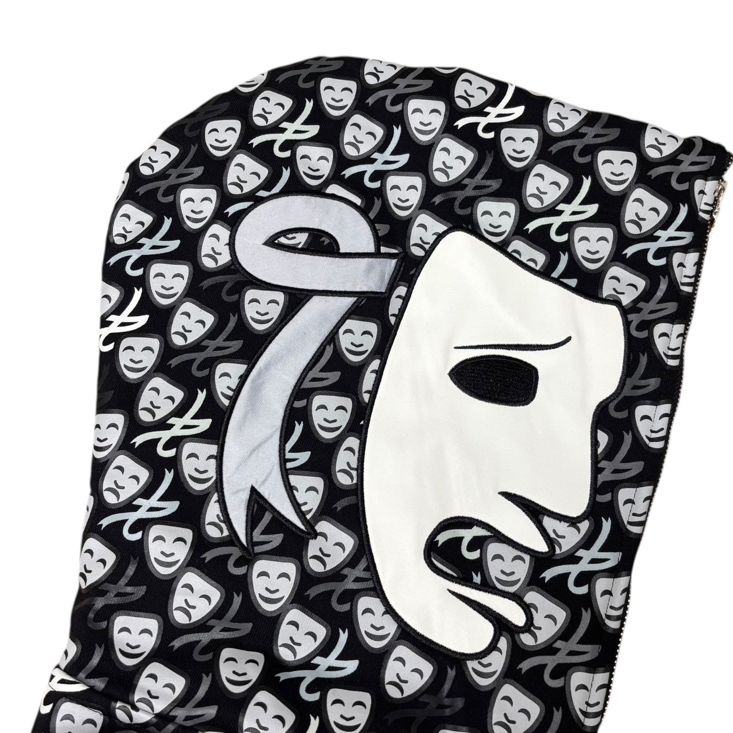 Asaali Laugh Now Cry Later Gradient Full Zip Up Hoodie Grey