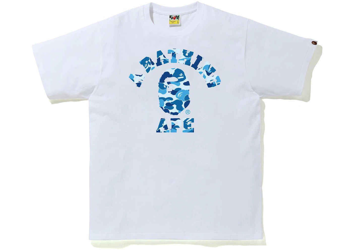 BAPE ABC Camo College Tee White/Blue