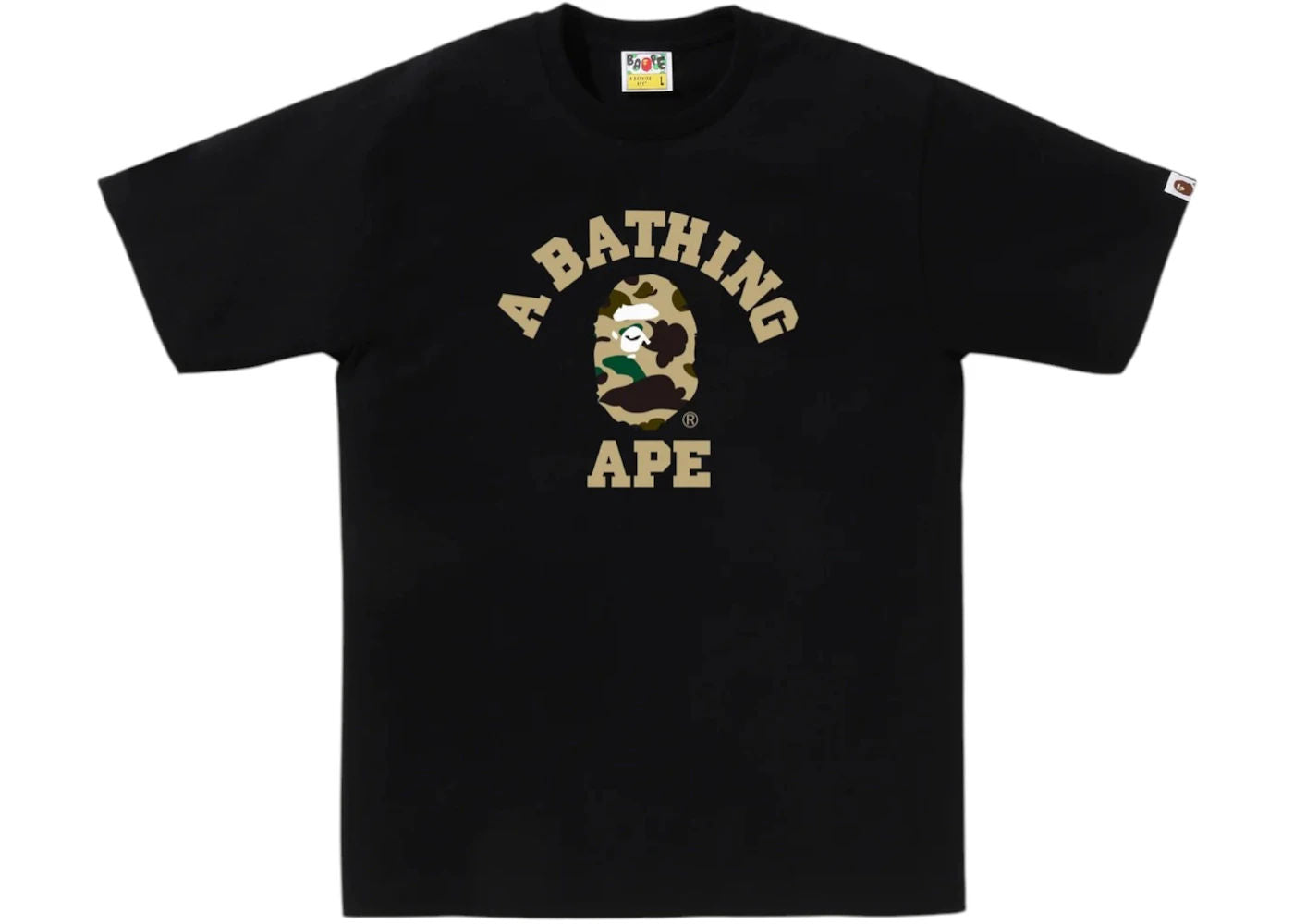 BAPE 1st Camo College Tee Black/Yellow